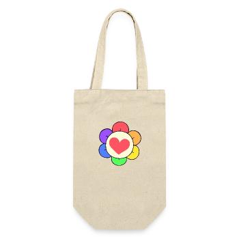 Dandy Regenbogenblume - Geschenkbeutel für Flaschen - Natur - Vorne