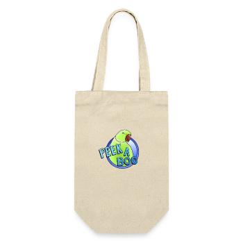 green collared parakeet "Peek-a-boo" - Gift Bag for Bottles - nature - Front