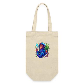 Spacemonkey - Geschenkbeutel für Flaschen - Natur - Vorne