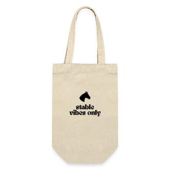 Stable Vibes Only - Design für alle Pferdefans! - Geschenkbeutel für Flaschen - Natur - Vorne