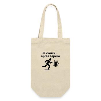 I run... after the aperitif - Gift Bag for Bottles - nature - Front
