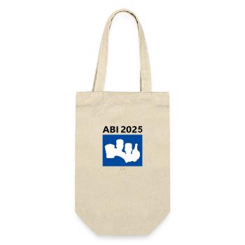 Bier Liga Logo ABI 2025 Blau 2 - Geschenkbeutel für Flaschen - Natur - Vorne