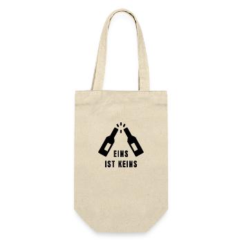 EINS IST KEINS - Lustiges Bier T-Shirt Motiv black - Geschenkbeutel für Flaschen - Natur - Vorne