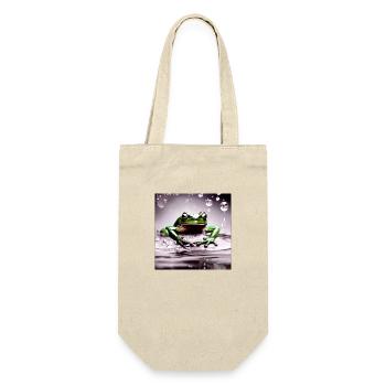 Green Tree Frog Water Puddle Drop Jump - Gift Bag for Bottles - nature - Front