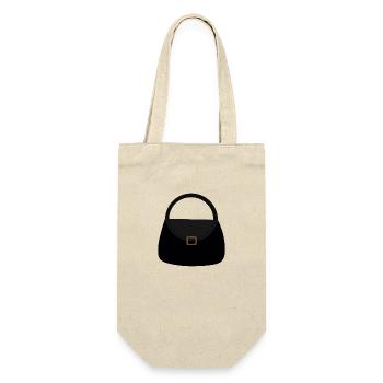 Black Leather Bag - Gift Bag for Bottles - nature - Front