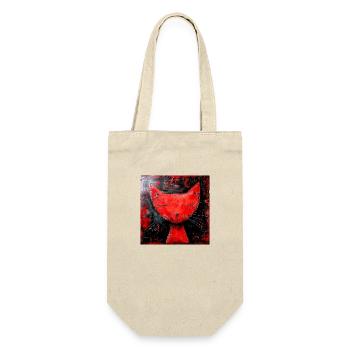 Red Cat Graphic Stylized Abstract Relaxation Room - Gift Bag for Bottles - nature - Front