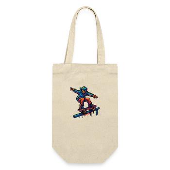 Skater - Geschenkbeutel für Flaschen - Natur - Vorne