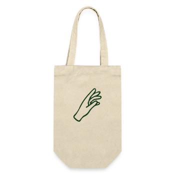 Minimalist hand motif in single-line drawing - Gift Bag for Bottles - nature - Front