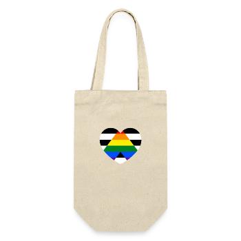 Straight Alley Herz - Geschenkbeutel für Flaschen - Natur - Vorne