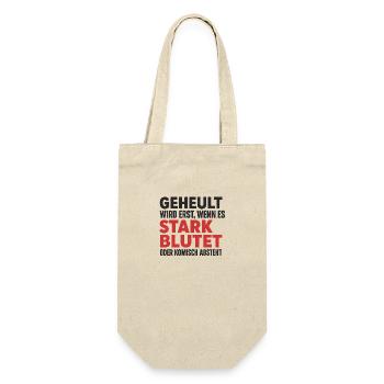 Stark bluten oder still sein – Dorfkind-Style - Geschenkbeutel für Flaschen - Natur - Vorne