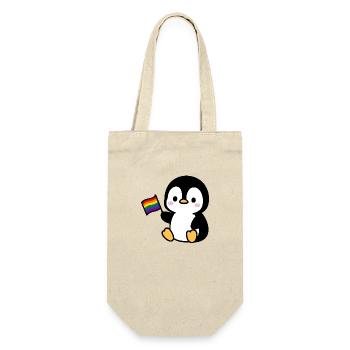 Pingouin avec drapeau arc-en-ciel - Sac à bouteille - nature - Devant