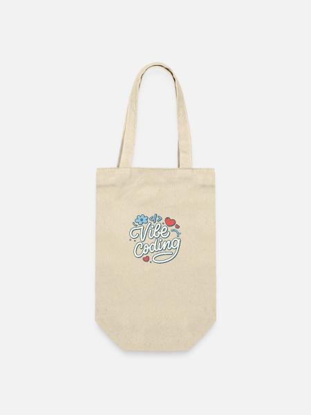 Vibe Coding – Lettering-Entwickler Hearts - Geschenkbeutel für Flaschen - Natur