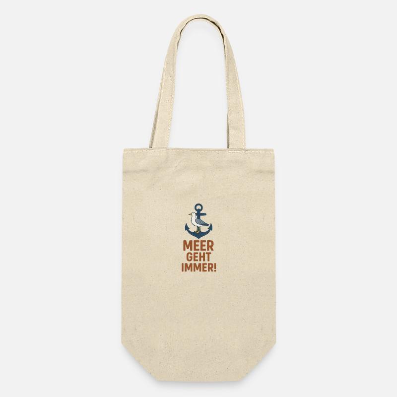 Meerliebe mit Anker & Möwe - Geschenkbeutel für Flaschen - Natur