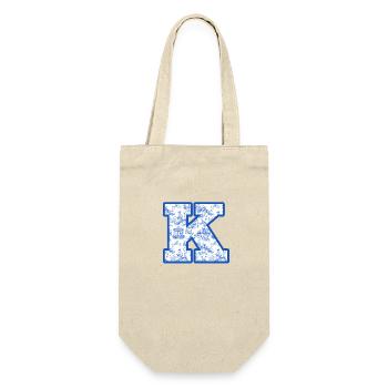 Lettre k chinoiserie bleu - Sac à bouteille - nature - Devant