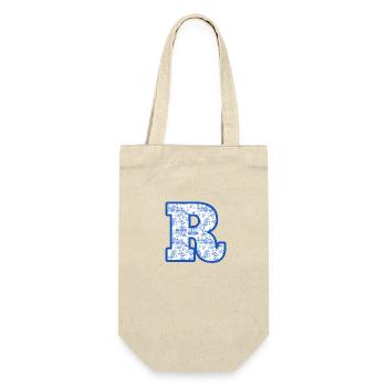 Lettre r chinoiserie bleu - Sac à bouteille - nature - Devant
