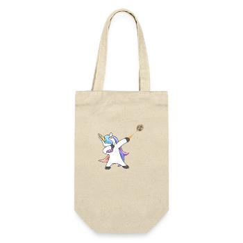 Unicorn dabbing badminton - Gift Bag for Bottles - nature - Front