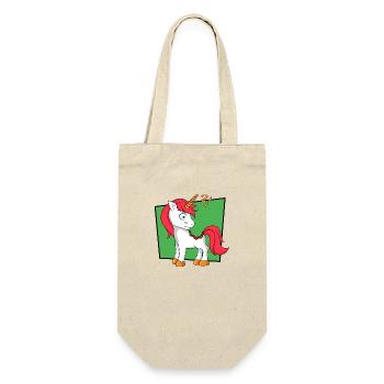 Einhorn - Geschenkbeutel für Flaschen - Natur - Vorne