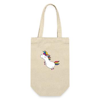 Unicorn carnival fool cap rainbow party LGBT - Gift Bag for Bottles - nature - Front