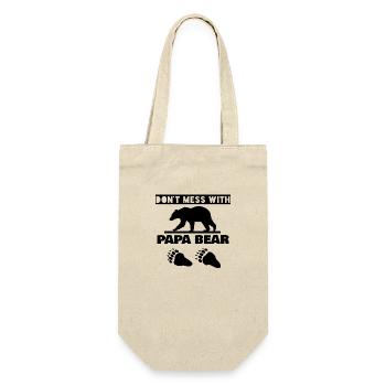 DON'T MESS WITH PAPA BEAR - Geschenkbeutel für Flaschen - Natur - Vorne