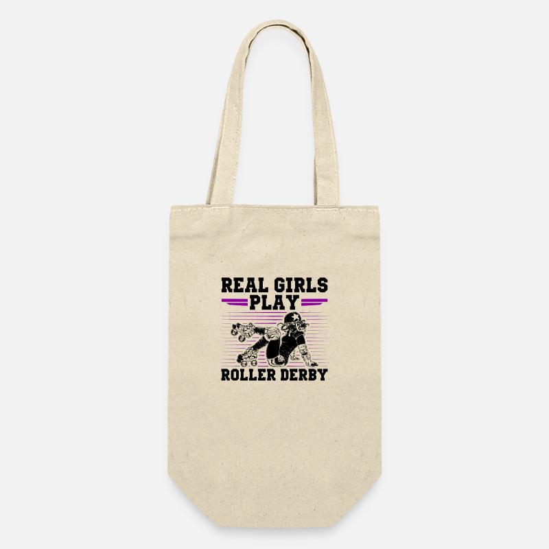 Roller Derby Mädchen - Geschenkbeutel für Flaschen - Natur