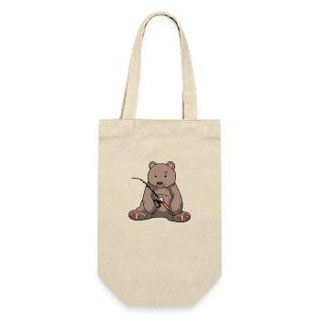 Brown Bear Angel Angler Fish Catch Fish Bear - Gift Bag for Bottles - nature - Front