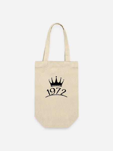 Krone 1972 Geburtsjahr Tshirt design - Geschenkbeutel für Flaschen - Natur