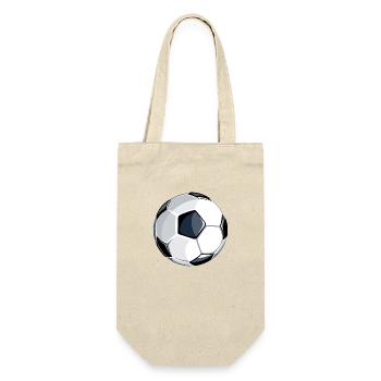 Fußball Soccer - Geschenkbeutel für Flaschen - Natur - Vorne