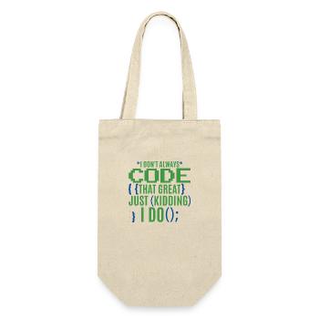 Funny Coder Programmer IT - Gift Bag for Bottles - nature - Front