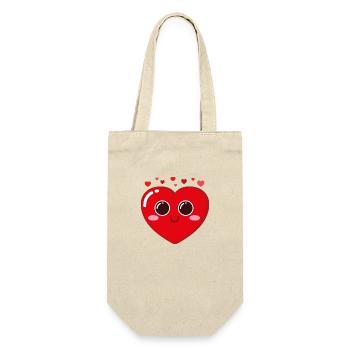 Heart white - Gift Bag for Bottles - nature - Front