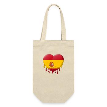 Spain Flag Heart Spanish Flag Love - Gift Bag for Bottles - nature - Front