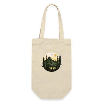 Berge, Meer, Sonne, Natur, Wandern, Strand, Wald - Geschenkbeutel für Flaschen - Natur - Vorne