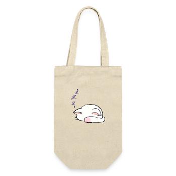I Draw Lucky Star White Cat Sleeping With Its - Geschenkbeutel für Flaschen - Natur - Vorne