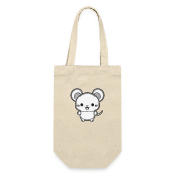 Kawaii Cute Happy Mouse - Gift Bag for Bottles - nature - Front