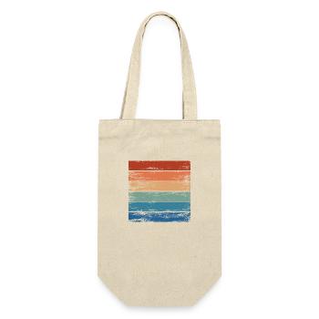 Retro Regenbogen Distressed Hintergrund Motiv - Geschenkbeutel für Flaschen - Natur - Vorne