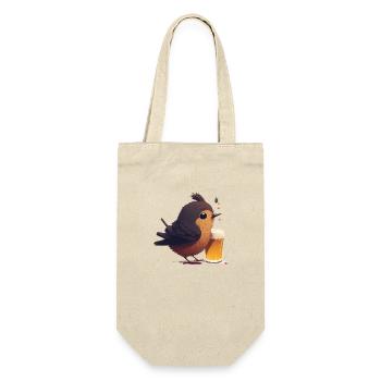 Petit oiseau profitant de sa bière - Sac à bouteille - nature - Devant
