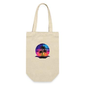 Summer Beach Sea Palm Trees Holiday Neon Colors Colorful - Gift Bag for Bottles - nature - Front