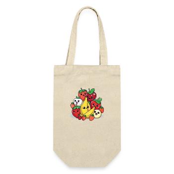 Kawaii-Früchte Nr. 2 - Geschenkbeutel für Flaschen - Natur - Vorne