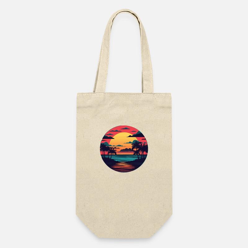 Vintage Sunset Beach - Gift Bag for Bottles - nature