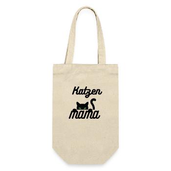 Katzen Mama - Geschenkbeutel für Flaschen - Natur - Vorne