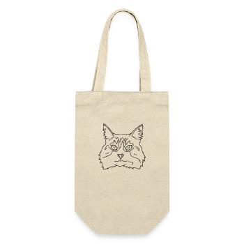 Katze - Geschenkbeutel für Flaschen - Natur - Vorne