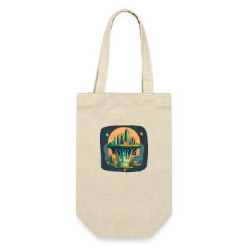Ville futuriste inspirée du brocoli - Sac à bouteille - nature - Devant
