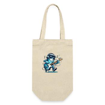 Groovez sur le pouce ! 🎸 T-shirt bassiste de bande dessinée - Sac à bouteille - nature - Devant