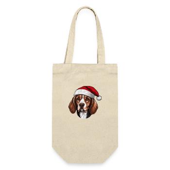 Tête de chien Beagle Noël Noël - Sac à bouteille - nature - Devant