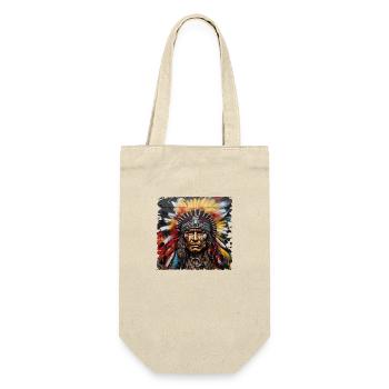 Native American Chief Design Native American Head Candy - Gift Bag for Bottles - nature - Front