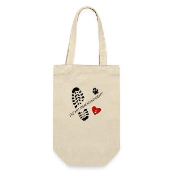 Who goes with the dog! for dog lovers with 💖🐾 - Gift Bag for Bottles - nature - Front