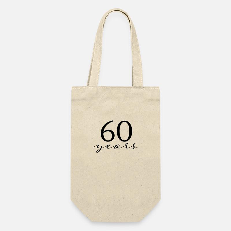 60 Jahre - Geschenkbeutel für Flaschen - Natur