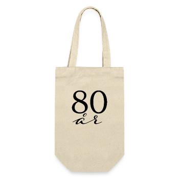 80 Jahre - Geschenkbeutel für Flaschen - Natur - Vorne