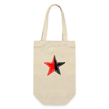 star red black drawn patina path - Geschenkbeutel für Flaschen - Natur - Vorne