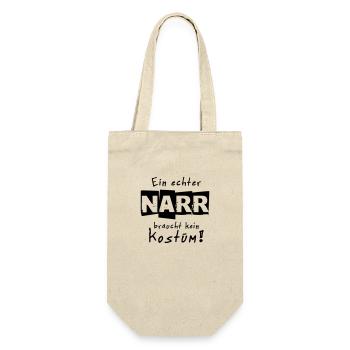 Ein echter Narr braucht kein Kostüm Fasching - Geschenkbeutel für Flaschen - Natur - Vorne