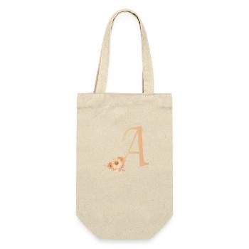 Buchstabe A mit Blumen - Geschenkbeutel für Flaschen - Natur - Vorne